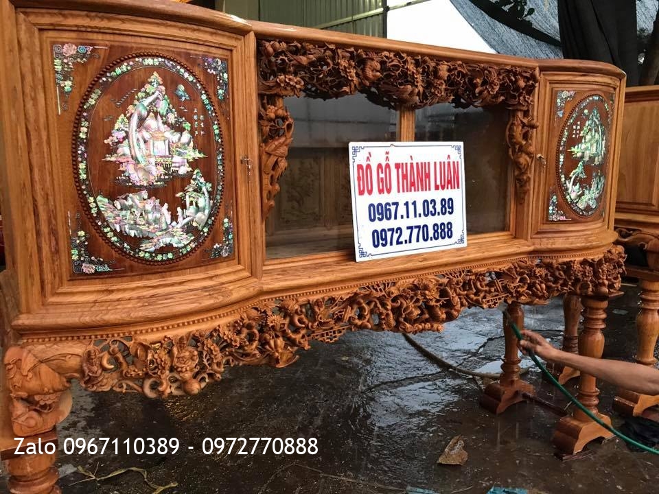 2 Tủ Chè Cánh Cong Gỗ Gụ. Khách Bắc Ninh..