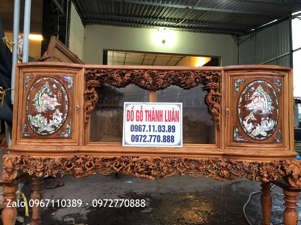 2 Tủ Chè Cánh Cong Gỗ Gụ. Khách Bắc Ninh.