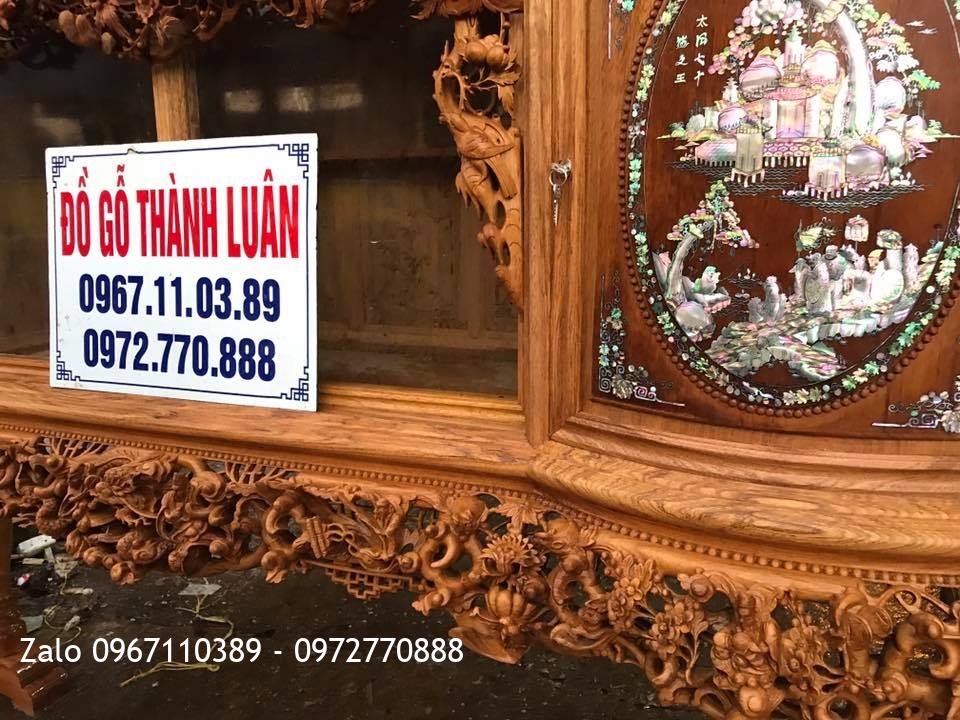 2 Tủ Chè Cánh Cong Gỗ Gụ. Khách Bắc Ninh.: