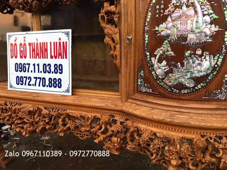 2 Tủ Chè Cánh Cong Gỗ Gụ. Khách Bắc Ninh: