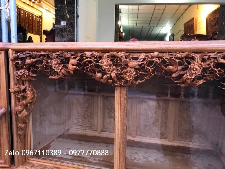 2 Tủ Chè Cánh Cong Gỗ Gụ. Khách Bắc Ninh::.