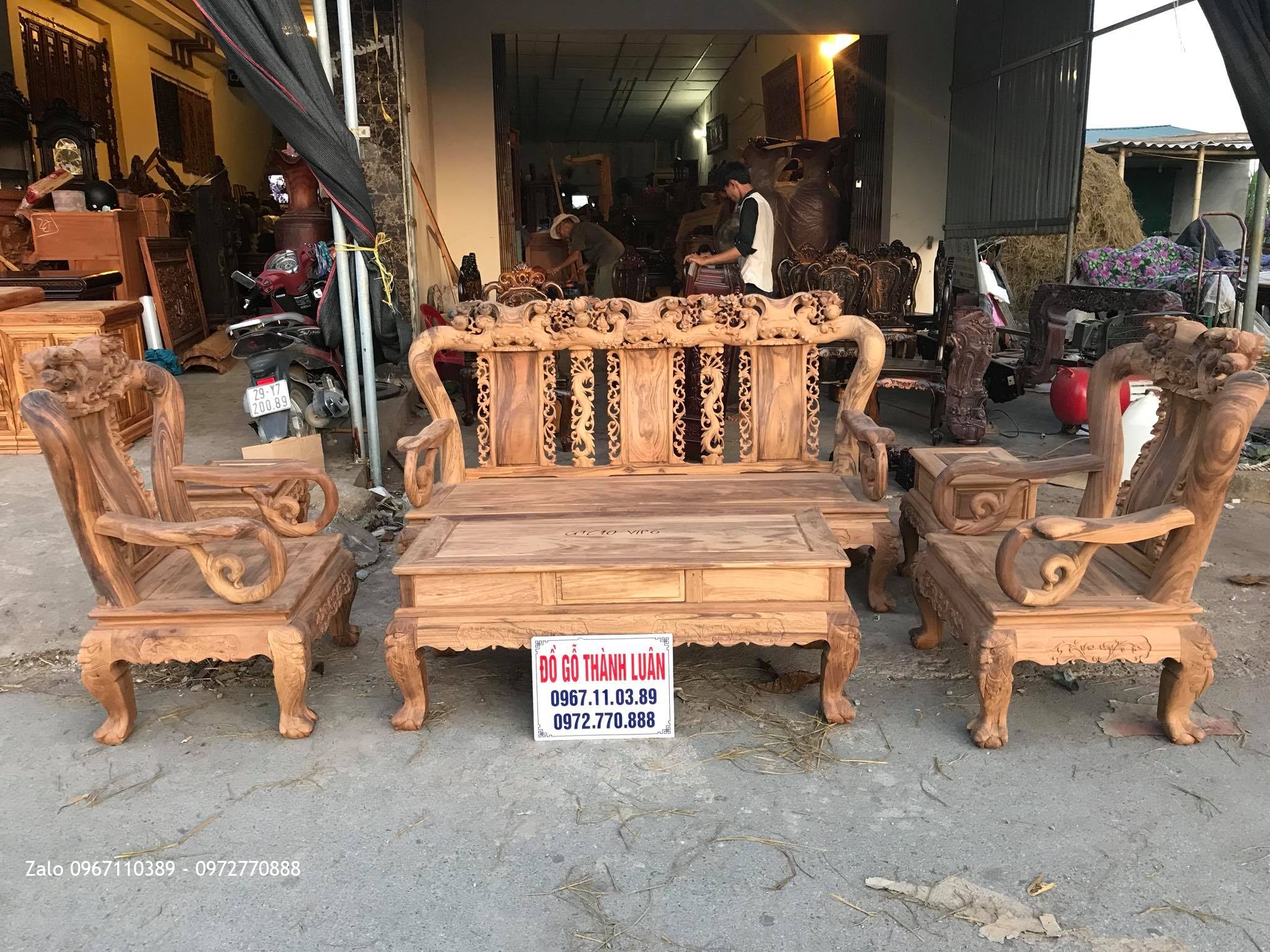 Bộ Ghế Gỗ Gụ Ta Quảng Bình Cột 10. GTC10-VÍP6.