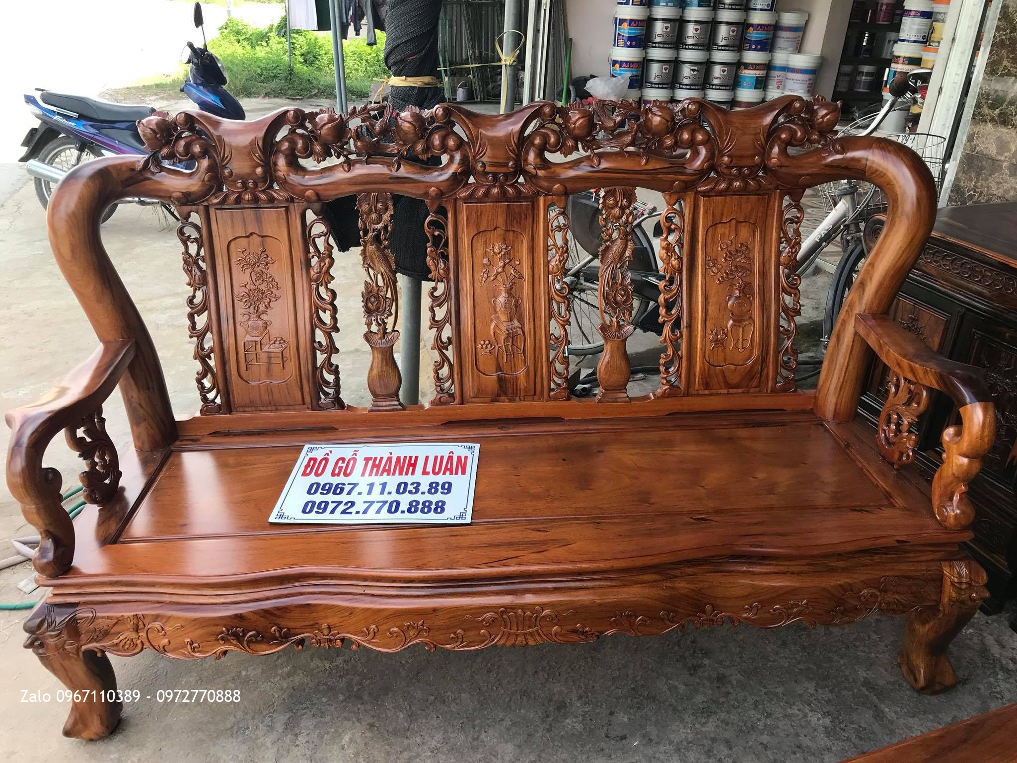 Bộ Ghế Gụ Ta Quảng Bình Yếm Cong Cột 10. A Dũng Hà Nam,