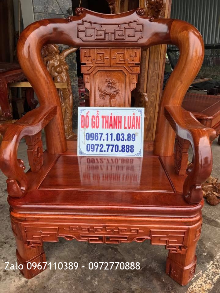 Bộ Bàn Ghế Minh Quốc Triện Cột 12 Gỗ Hương Đỏ VÍP. Khách Hà Đông