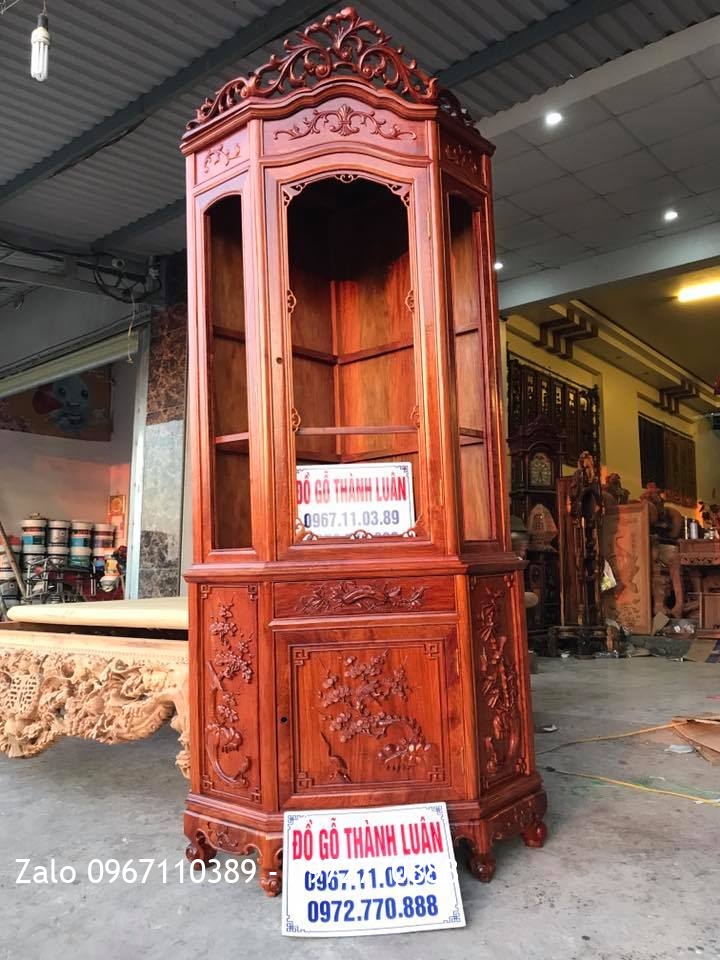 Tủ Góc Gỗ Hương Đỏ Lào. Khách Bắc Cạn.