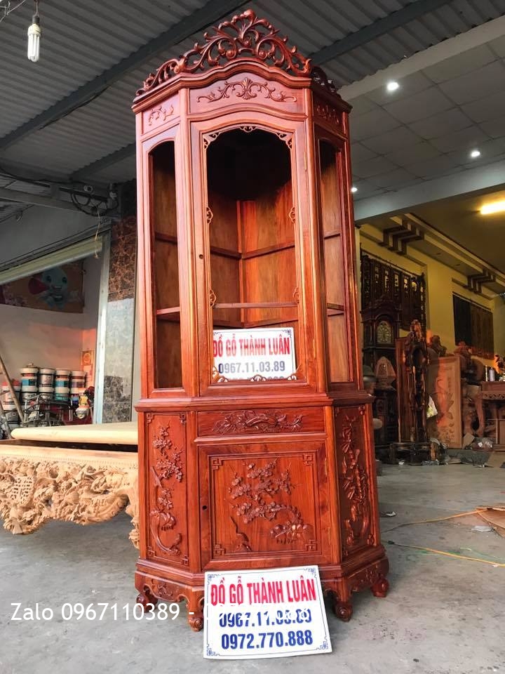 Tủ Góc Gỗ Hương Đỏ Lào. Khách Bắc Cạn.