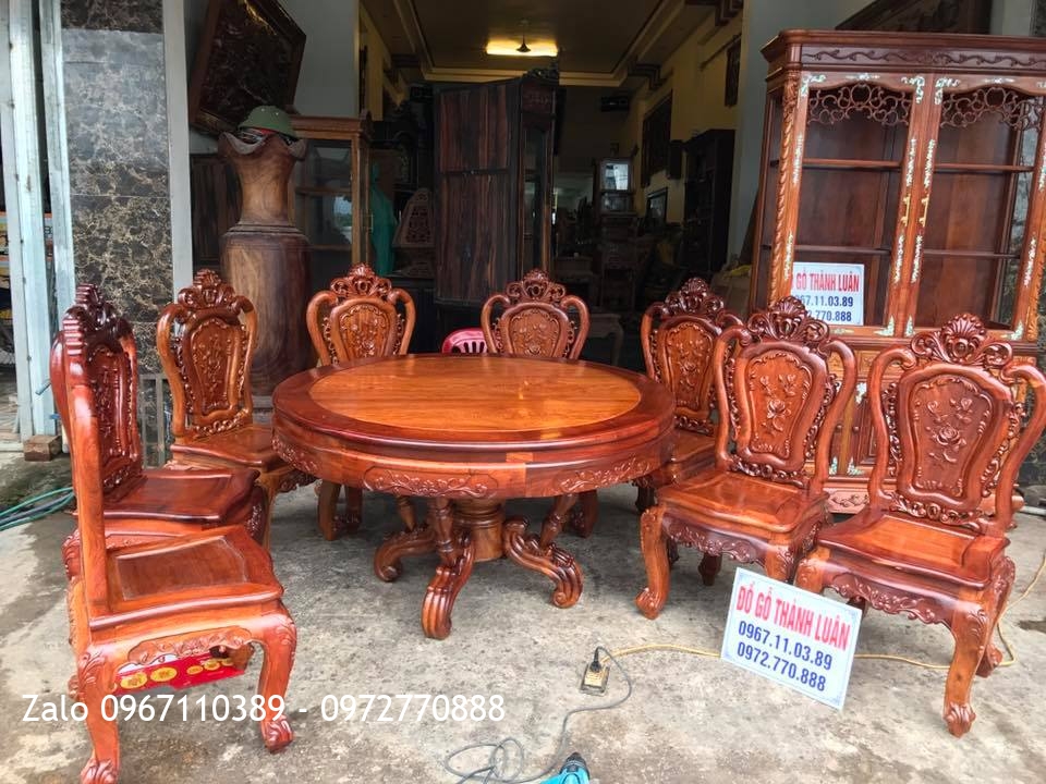 Bàn Giao Tủ Rượu, Bàn Ghế Ăn Gỗ Hương. Khách TP Vinh Nghệ An::.