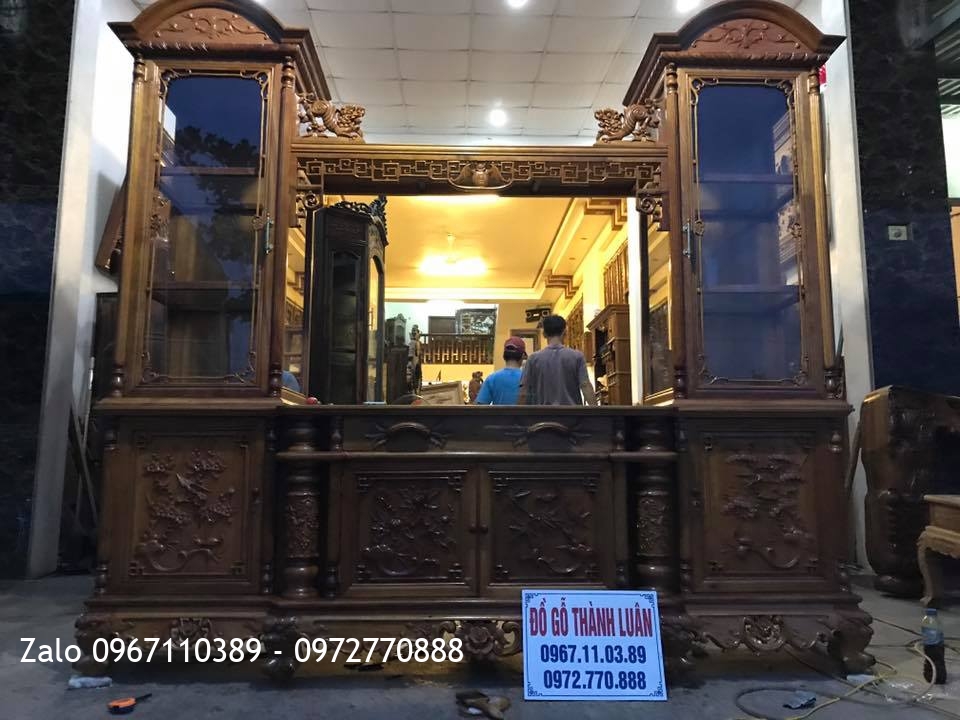 Kệ Tivi Ngăn Gian Gỗ Gụ 2m40.