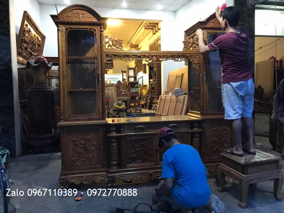 Kệ Tivi Ngăn Gian Gỗ Gụ 2m40@