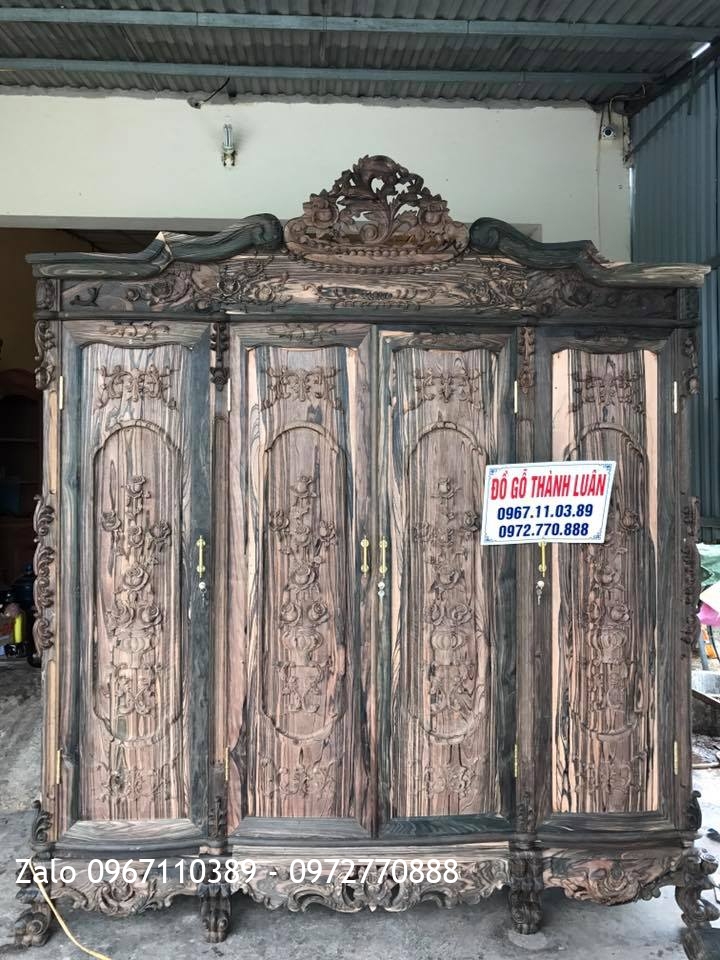 Tủ Áo Hồng, Bàn Phấn Hồng Gỗ Mun Siêu VÍP,,