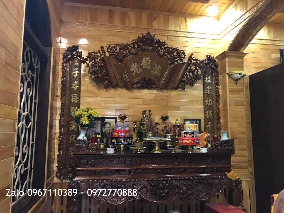 Bộ Cuốn Thư Câu Đối Gỗ Gụ. Khách Hải Dương.