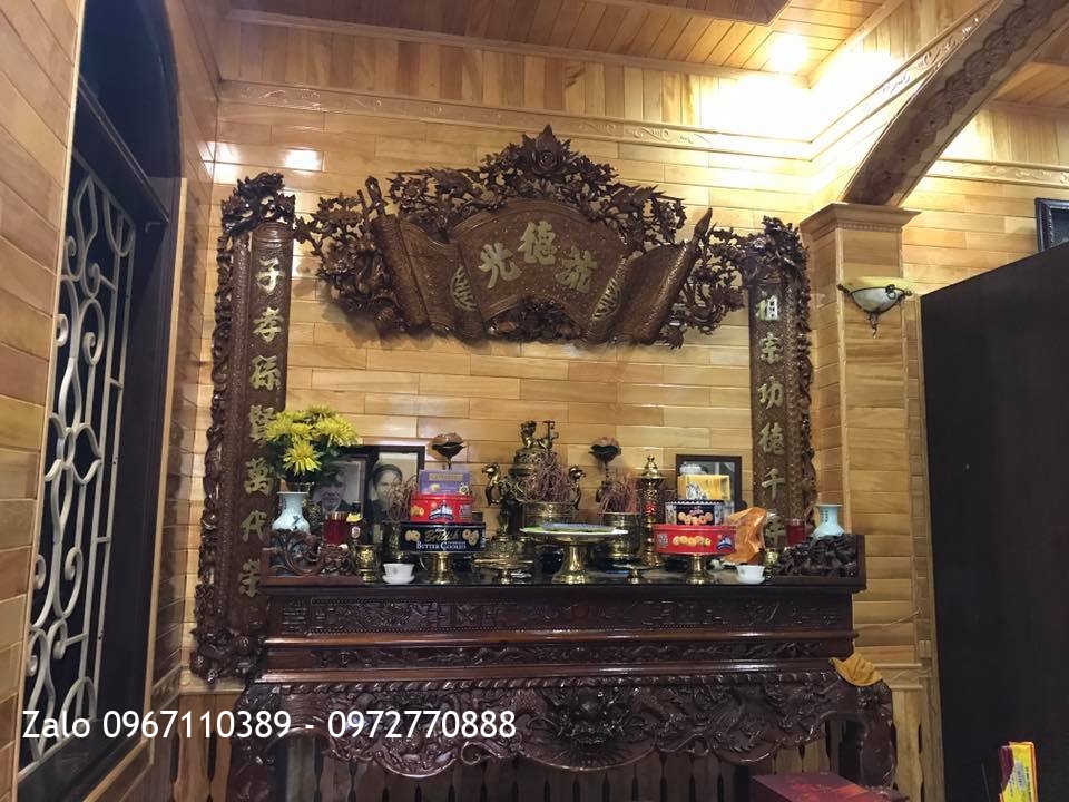 Bộ Cuốn Thư Câu Đối Gỗ Gụ. Khách Hải Dương.