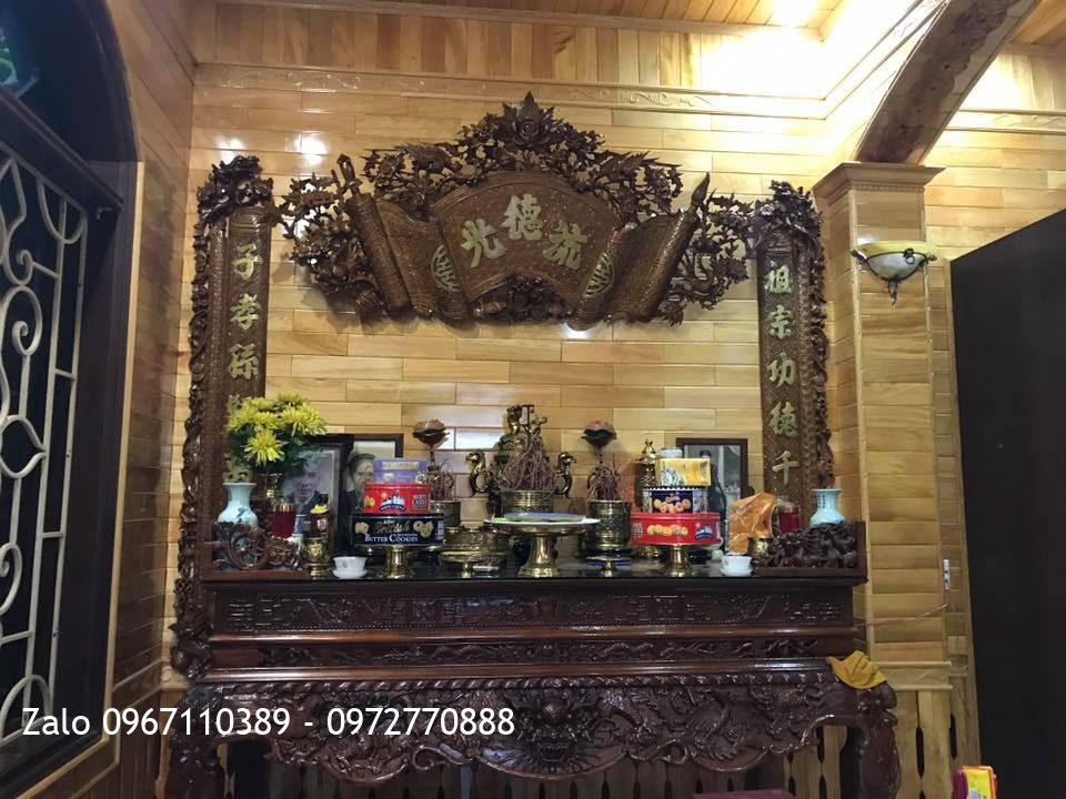 Bộ Cuốn Thư Câu Đối Gỗ Gụ. Khách Hải Dương