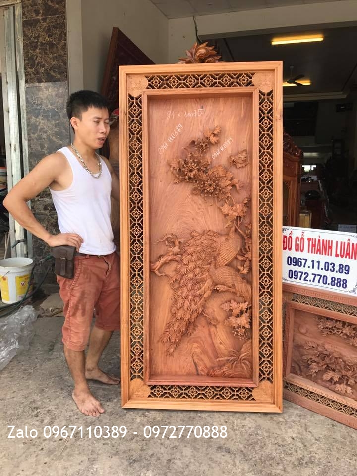 Tranh Phu Thê Viên Mãn Gỗ Hương Đá Nam Phi.