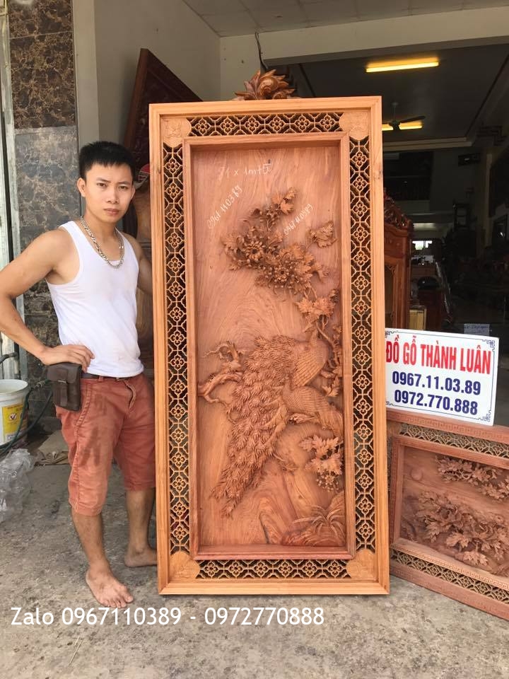 Tranh Phu Thê Viên Mãn Gỗ Hương Đá Nam Phi.