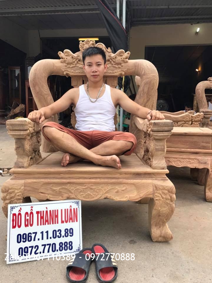 Bộ Bàn Ghế Minh Nghê Cột 14-10 Món Gỗ Hương Vân Nam Phi.