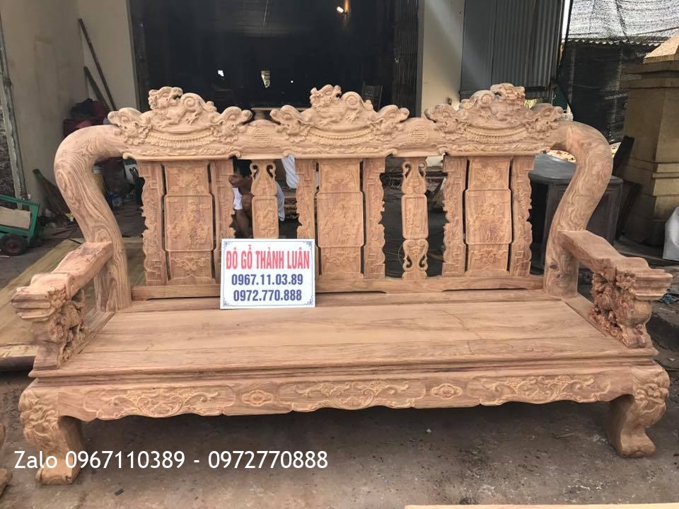 Bộ Bàn Ghế Minh Nghê Cột 14-10 Món Gỗ Hương Vân Nam Phi.: