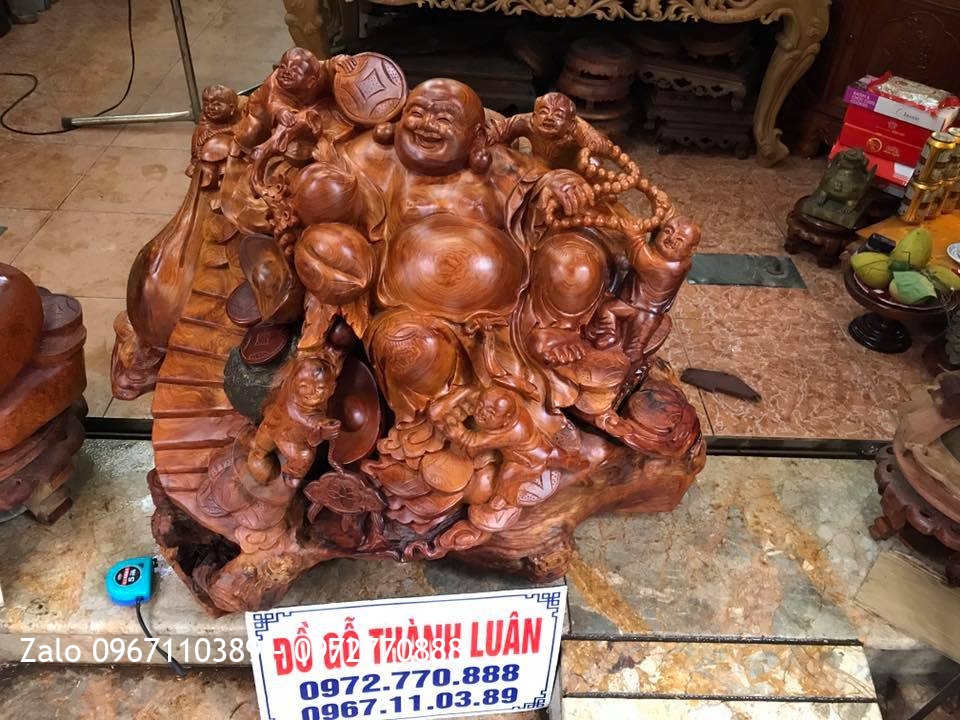 2 Pho Tượng Gỗ Hương Đỏ Lào, Đông Con Nhiều Cháu.,