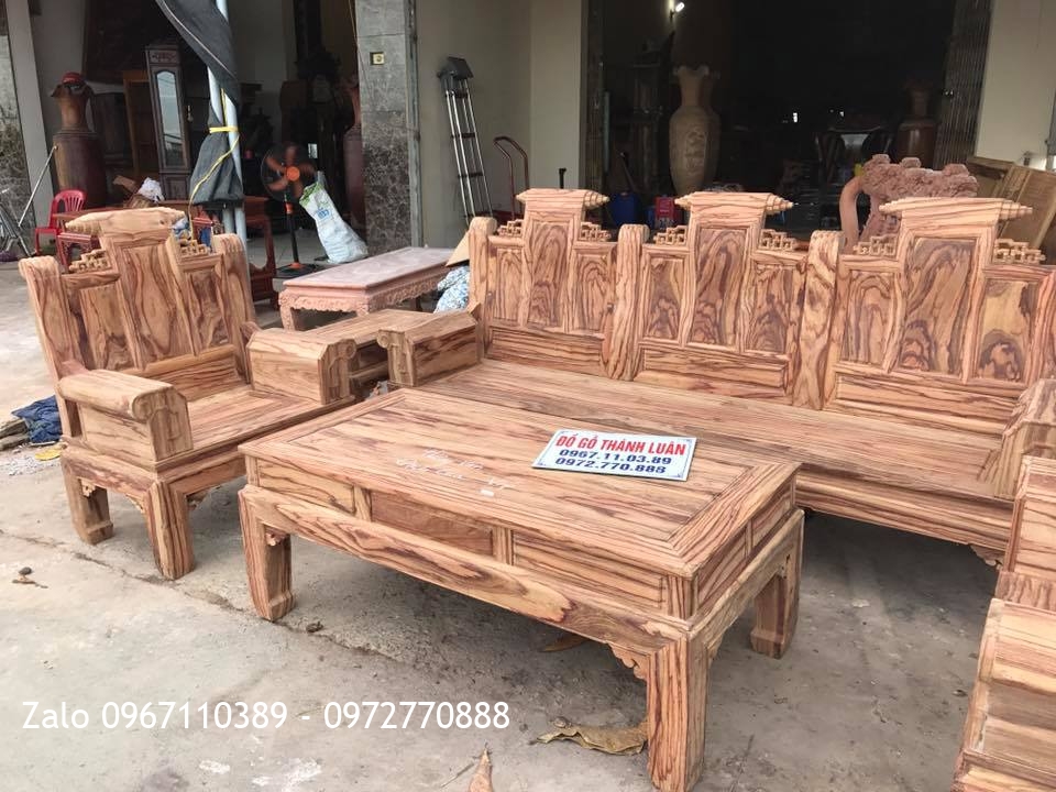 1VÍP Bộ Ghế Âu Á Hộp Gỗ Hương Vân Gạch Cua