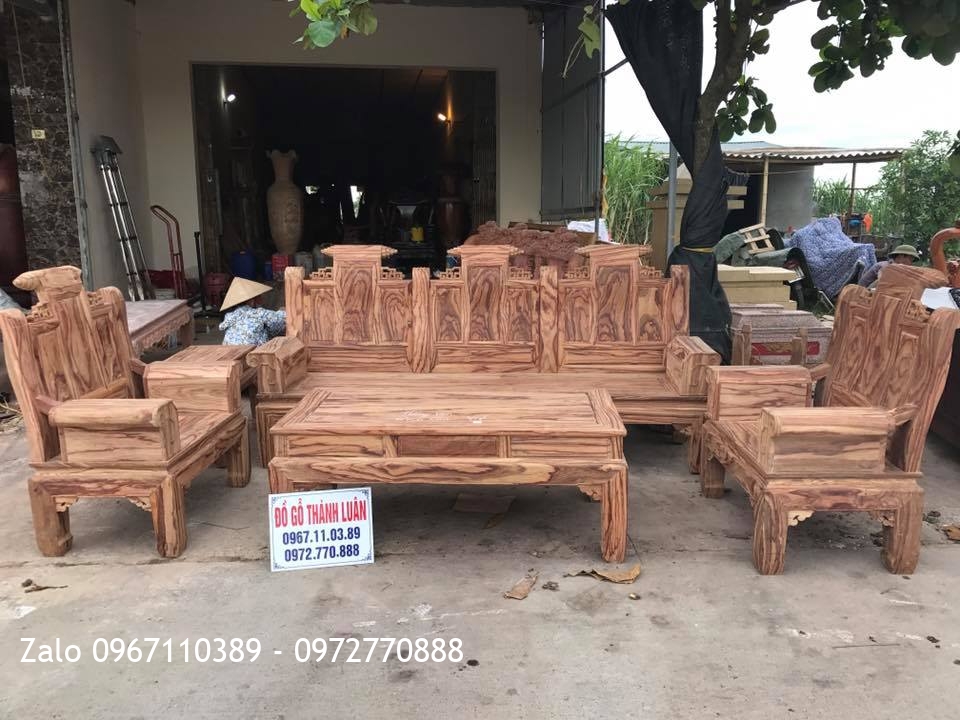 VÍP Bộ Ghế Âu Á Hộp Gỗ Hương Vân Gạch Cua