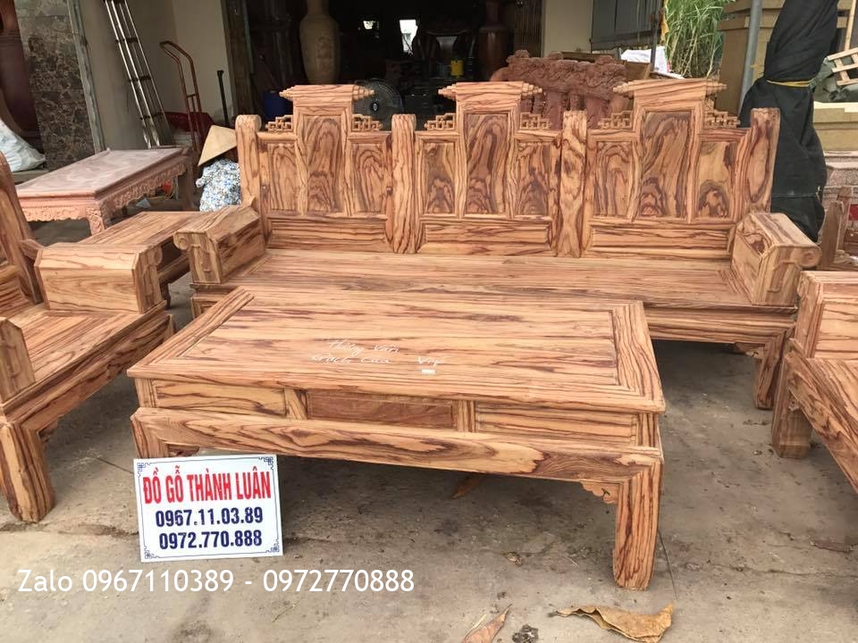 VÍP Bộ Ghế Âu Á Hộp Gỗ Hương Vân Gạch Cua.