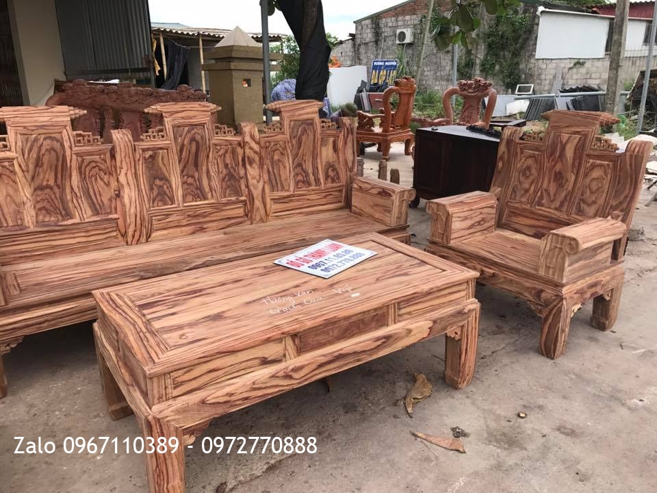 VÍP Bộ Ghế Âu Á Hộp Gỗ Hương Vân Gạch Cua