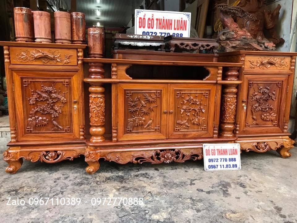 Bàn Giao Bộ Bàn ghế Minh Quốc Triện Gỗ Gụ, Kệ Tivi Gỗ Hương. GD A Đăng Hải Phòng..