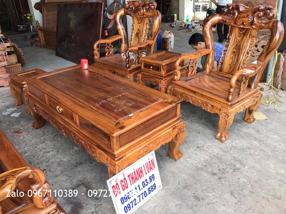 Bộ ghế Gụ Ta Quảng Bình GTC10 Víp 4. A Bản Hưng Yên.