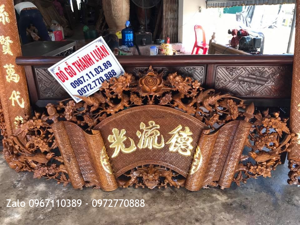 Cuốn Thư Câu Đối Gỗ Gụ Víp. A Quang Bắc Giang.