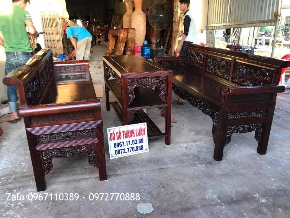 Trường Kỷ Gỗ Gụ Ta Quảng Bình Đục Tích Tam Quốc. Chú Toàn HN.