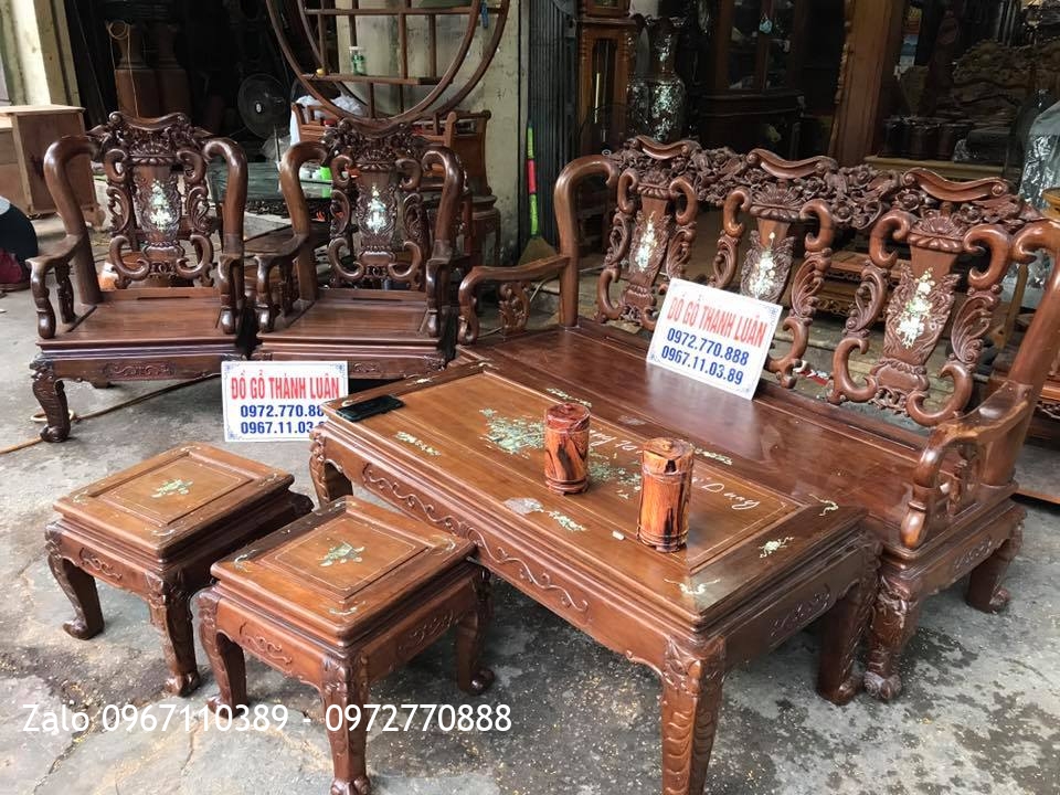 Bộ Ghế Gụ Minh Quốc Hồng Chim. (Hàng Cũ).