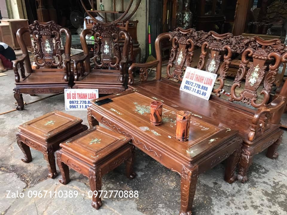 Bộ Ghế Gụ Minh Quốc Hồng Chim. (Hàng Cũ).