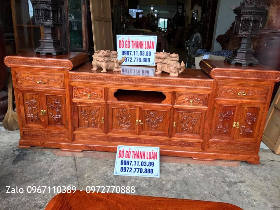 VIP Bàn Ghế Quốc Triện, Kệ Tivi Gỗ Hương Đỏ. Chú Hùng Yên Bái,.