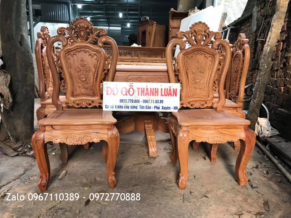 Bộ Bàn Ghế Ăn Gỗ Gõ Đỏ 10 Ghế 1 Bàn. A Quốc Cà Mau