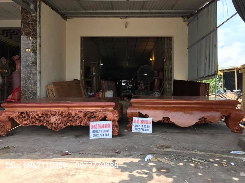 2 Sập Gỗ Cẩm Lai Mặt 1 Lá Vân Víp. Chú Trụ Hoài Đức HN.