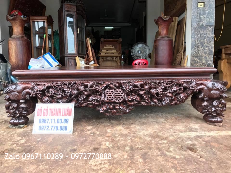 Sập Thập Điểu Quần Mai Gỗ Gụ. Chú Mạnh Phúc Thọ HN.