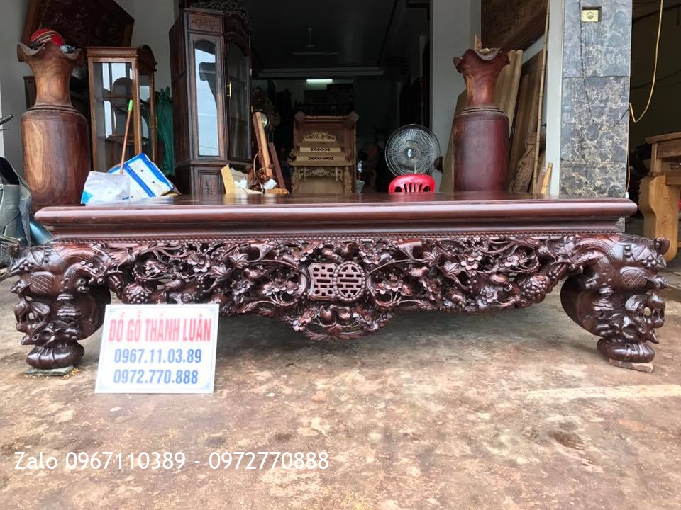 Sập Thập Điểu Quần Mai Gỗ Gụ. Chú Mạnh Phúc Thọ HN.