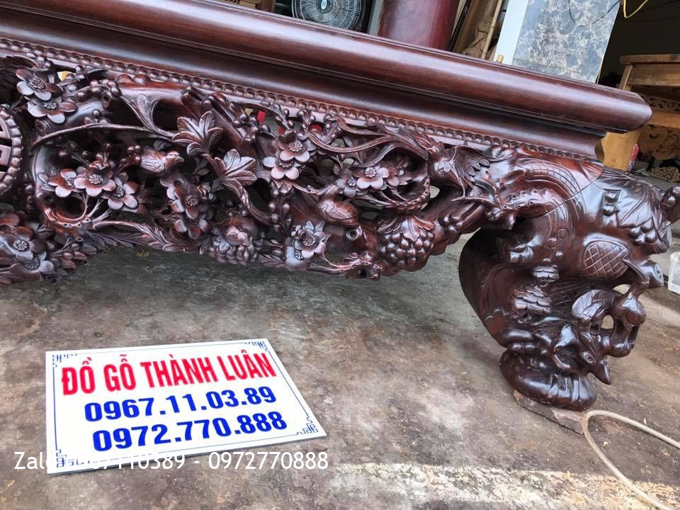 Sập Thập Điểu Quần Mai Gỗ Gụ. Chú Mạnh Phúc Thọ HN.:.