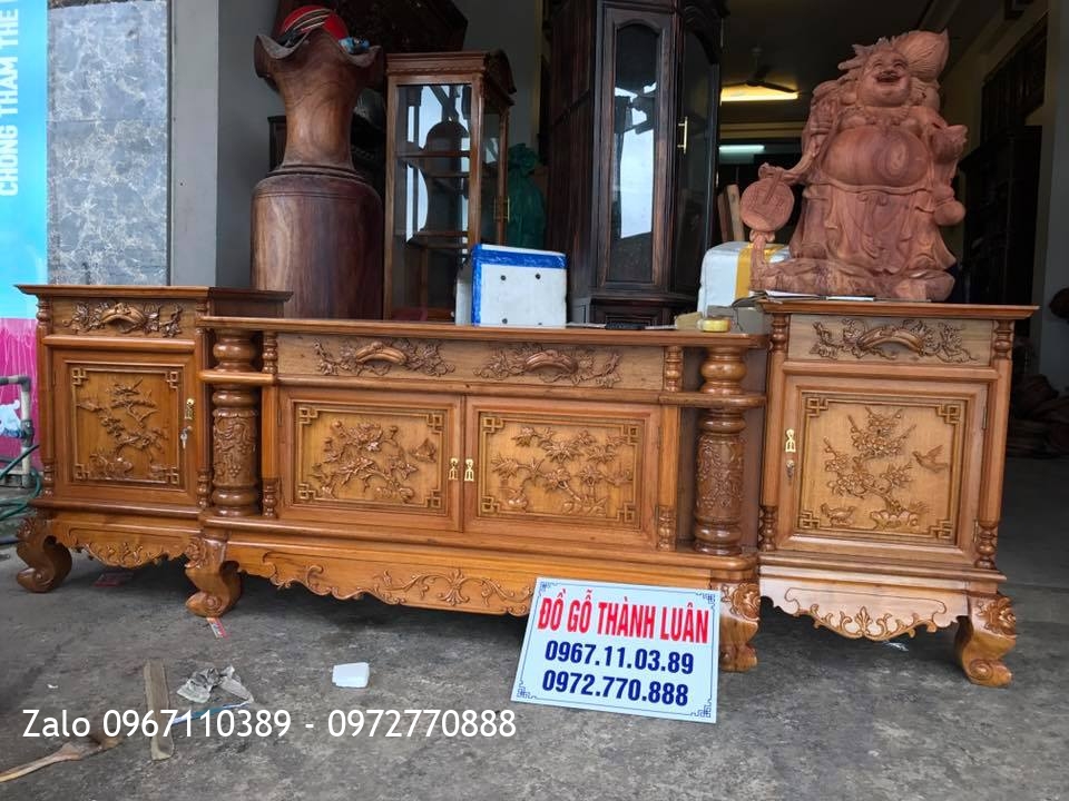 Tủ Kệ Tivi Và Ông Dilac Gỗ Hương Đỏ.Khách TPHCM