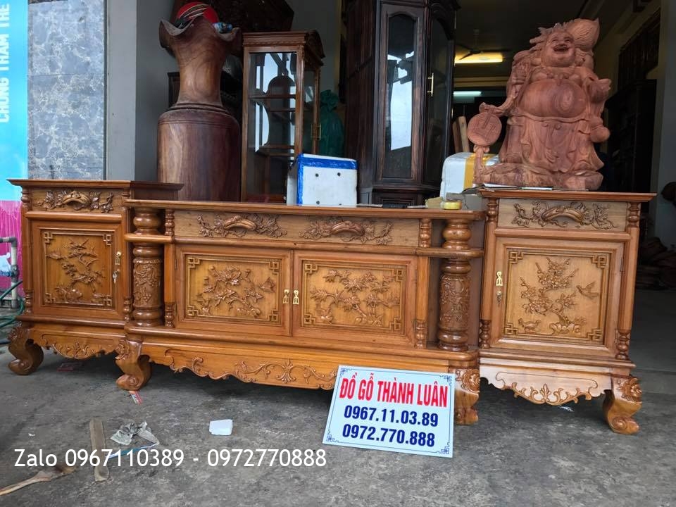 Tủ Kệ Tivi Và Ông Dilac Gỗ Hương Đỏ.Khách TPHCM.