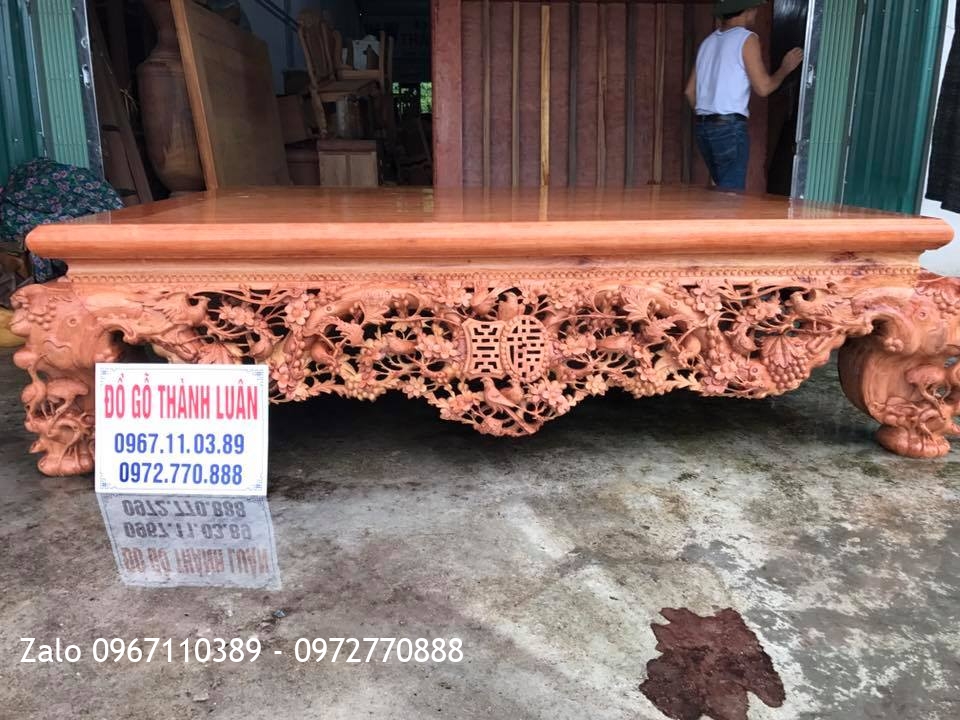 Sập Thập Điểu Quần Mai Gỗ Cẩm Nam Phi 1m8-2m2,,