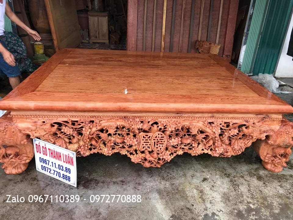 Sập Thập Điểu Quần Mai Gỗ Cẩm Nam Phi 1m8-2m2::.