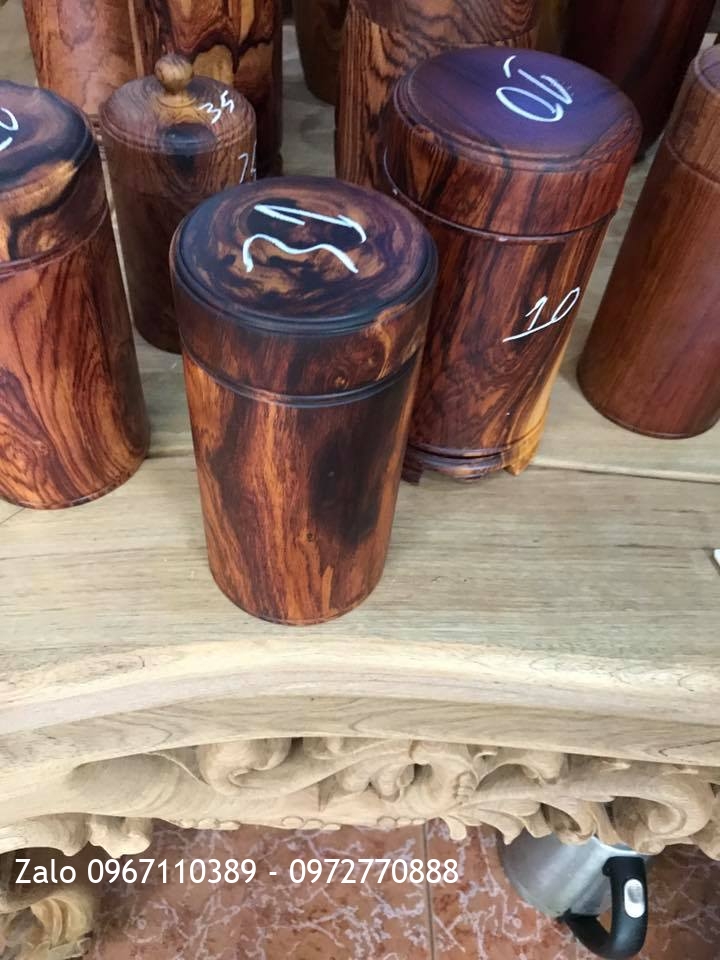 Hộp Đựng Trà Gỗ Cẩm Lai Liền Khối-