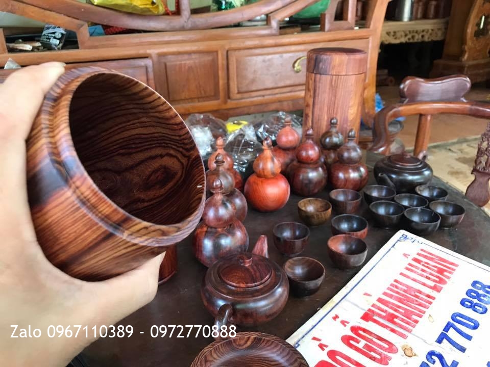 Hộp Đựng Trà Gỗ Cẩm Lai Liền Khối,,