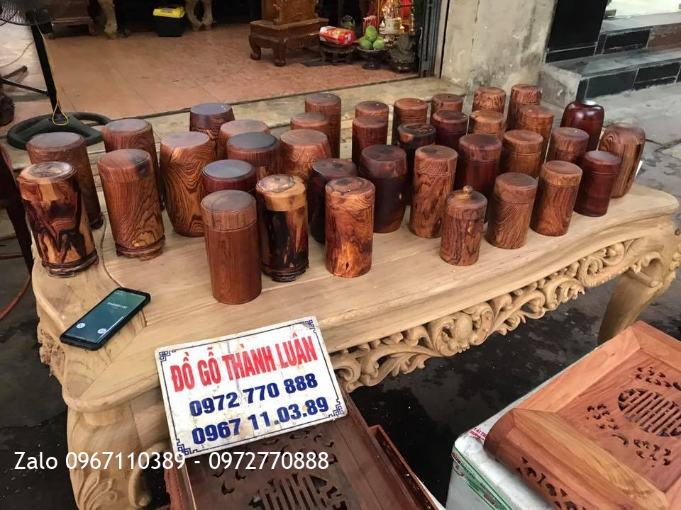 Hộp Đựng Trà Gỗ Cẩm Lai Liền Khối.