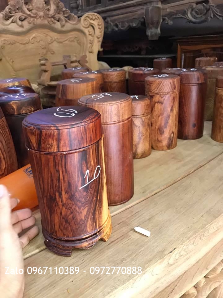 Hộp Đựng Trà Gỗ Cẩm Lai Liền Khối: