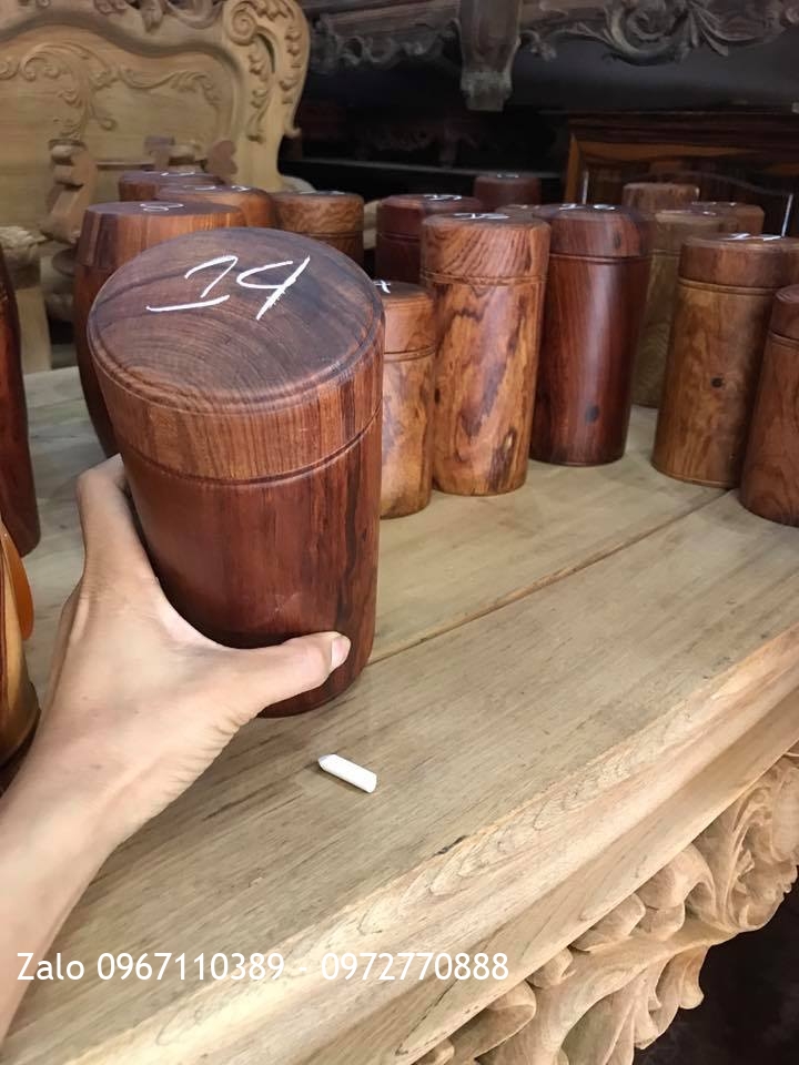 Hộp Đựng Trà Gỗ Cẩm Lai Liền Khối::