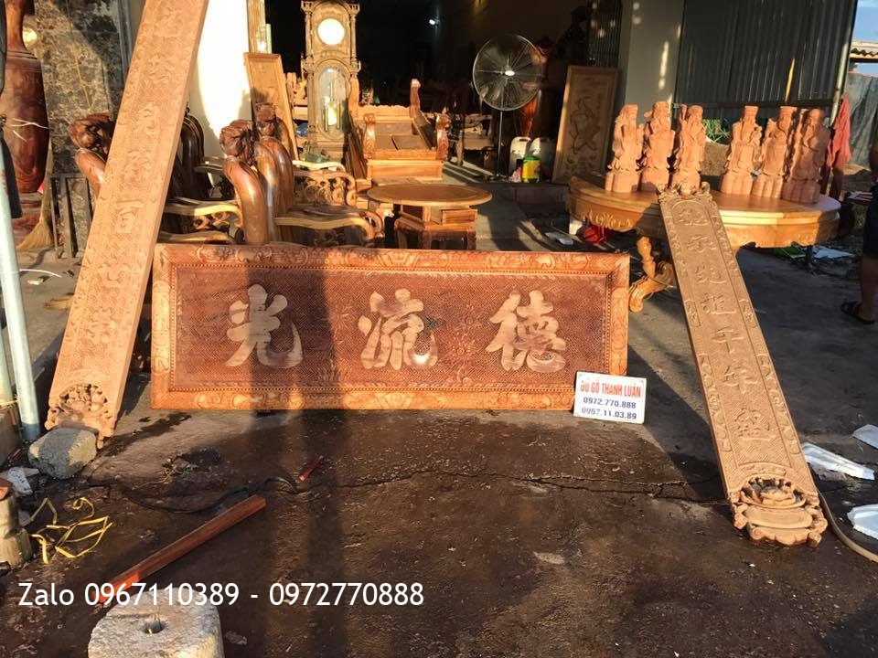 Bộ Bàn Thờ Móc Mỏ Gỗ Gụ. Khách Ecopac Hưng Yên