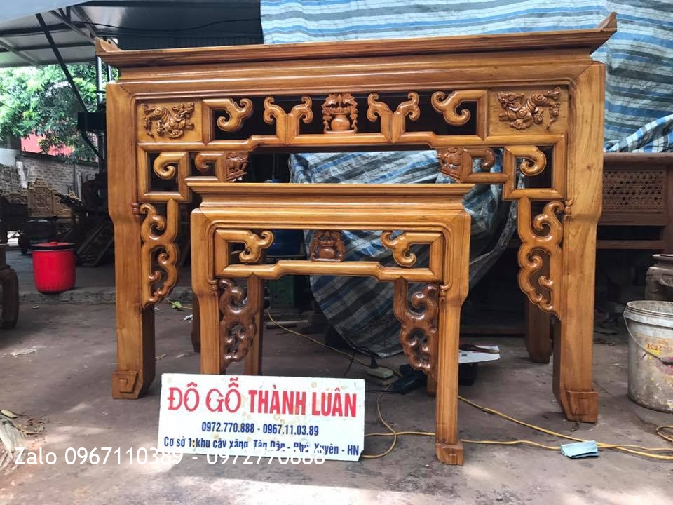 Bộ Bàn Thờ Móc Mỏ Gỗ Gụ. Khách Ecopac Hưng Yên,