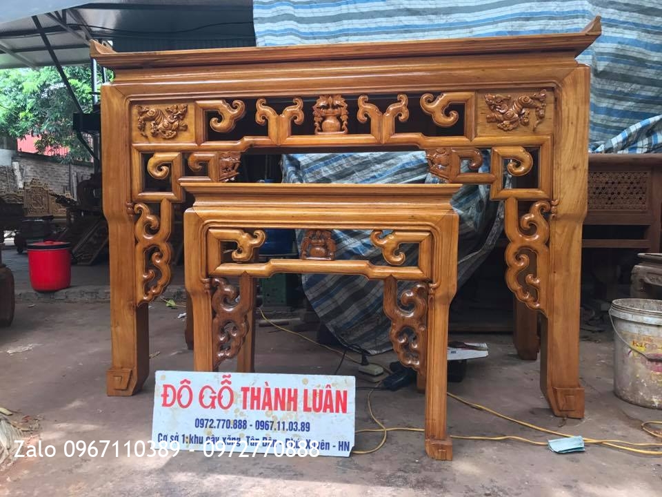 Bộ Bàn Thờ Móc Mỏ Gỗ Gụ. Khách Ecopac Hưng Yên,